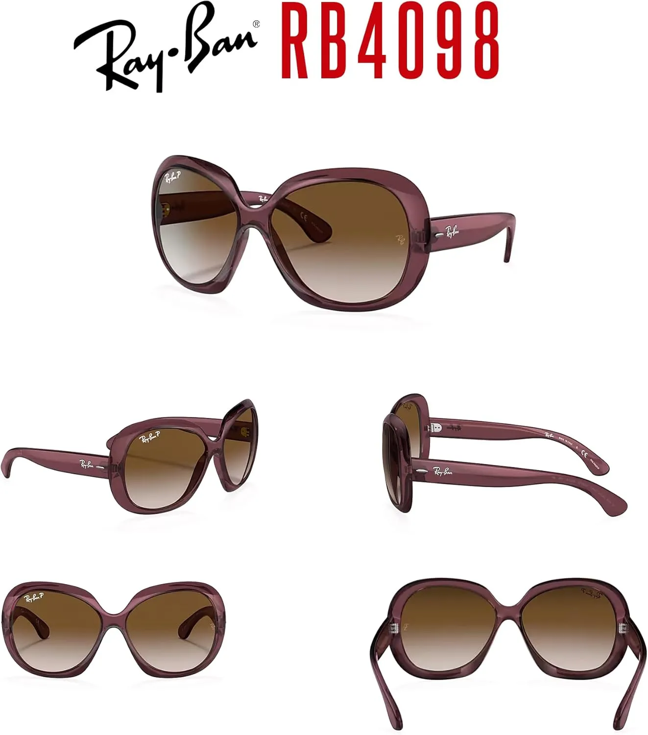 Ray-Ban Jackie ohh ii RB4098 Cateye Sunglasses for Women   BUNDLE With Designer iWear Complimentary Eyewear Kit