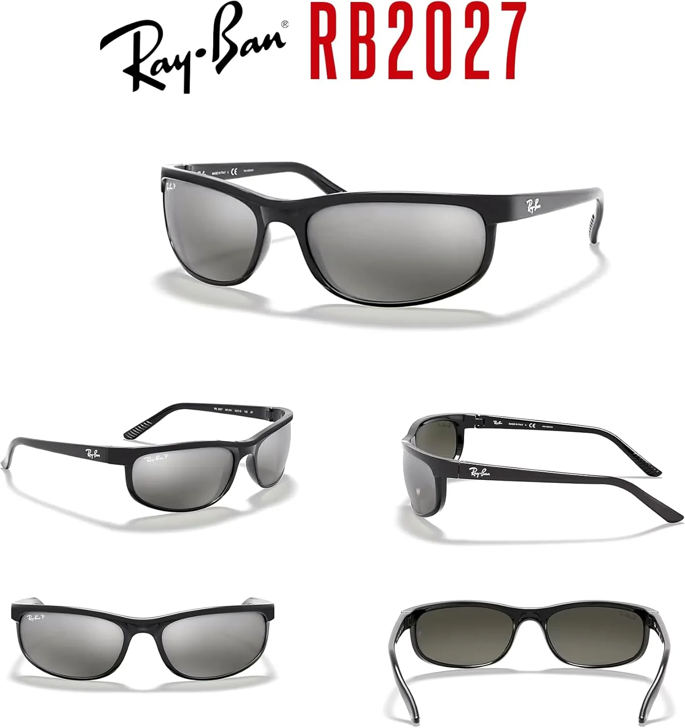 Ray-Ban RB2027 PREDATOR 2 Rectangular Sunglasses For Men For Women   Bundle with Designer iWear Kit