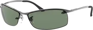 Ray-Ban RB3183 Rectangular Sunglasses For Men   BUNDLE with Designer iWear Eyewear Care Kit