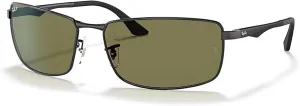 Ray-Ban RB3498 Rectangular Sunglasses For Men   BUNDLE with Designer iWear Eyewear Care Kit