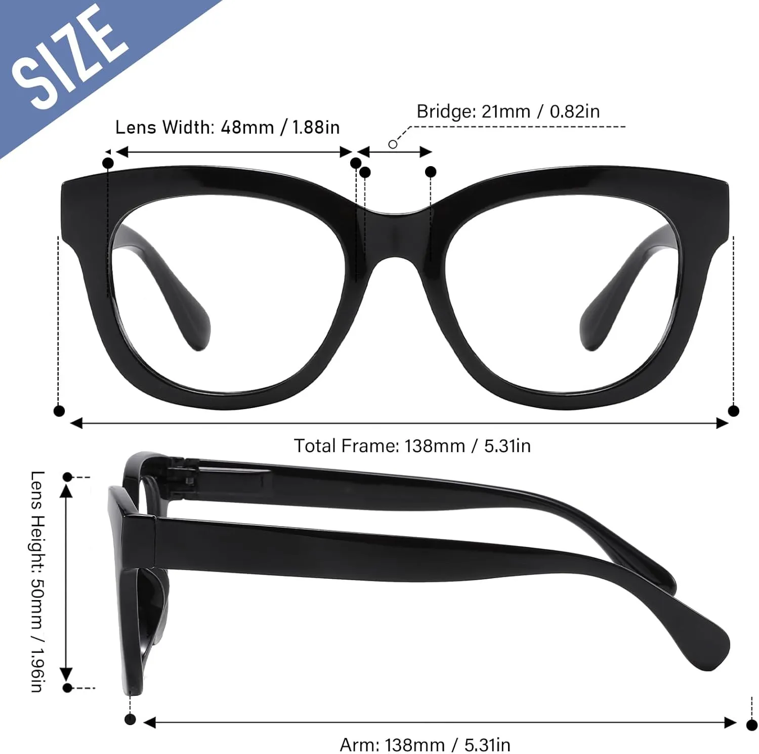 Reading Glasses for Women Men Square Oval Readers with Spring Hinge Anti UV Glare
