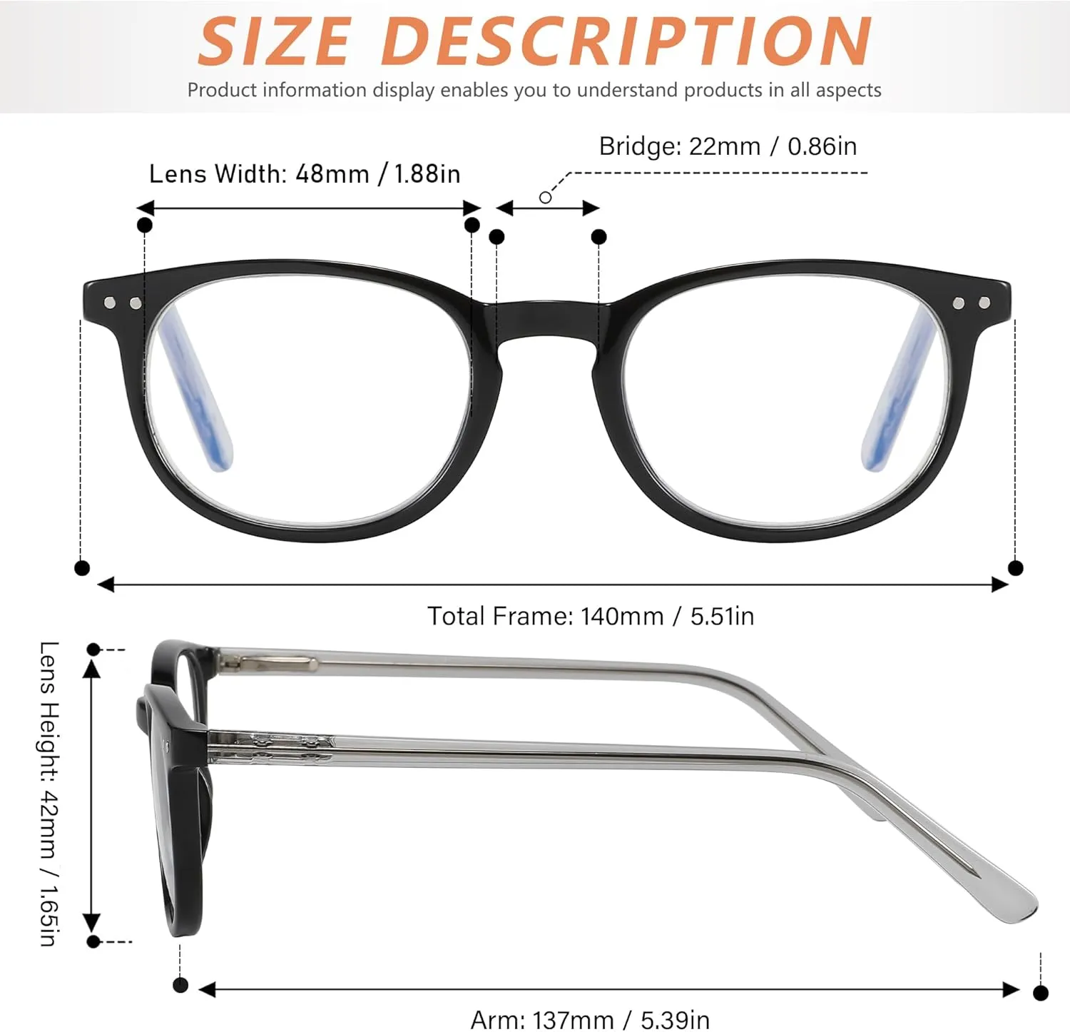 Reading Glasses for Women Men Square Oval Readers with Spring Hinge Anti UV Glare