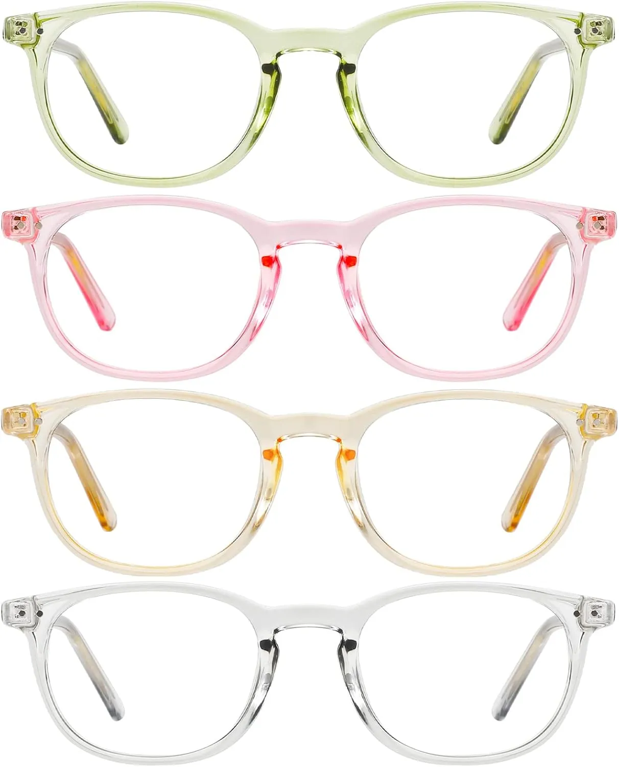 Reading Glasses for Women Men Square Oval Readers with Spring Hinge Anti UV Glare