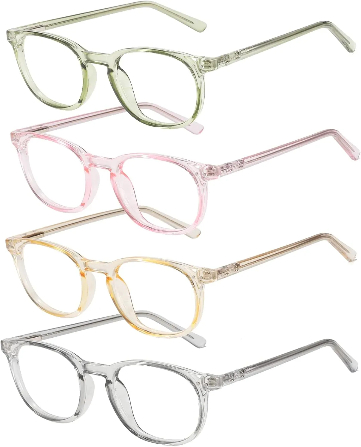 Reading Glasses for Women Men Square Oval Readers with Spring Hinge Anti UV Glare
