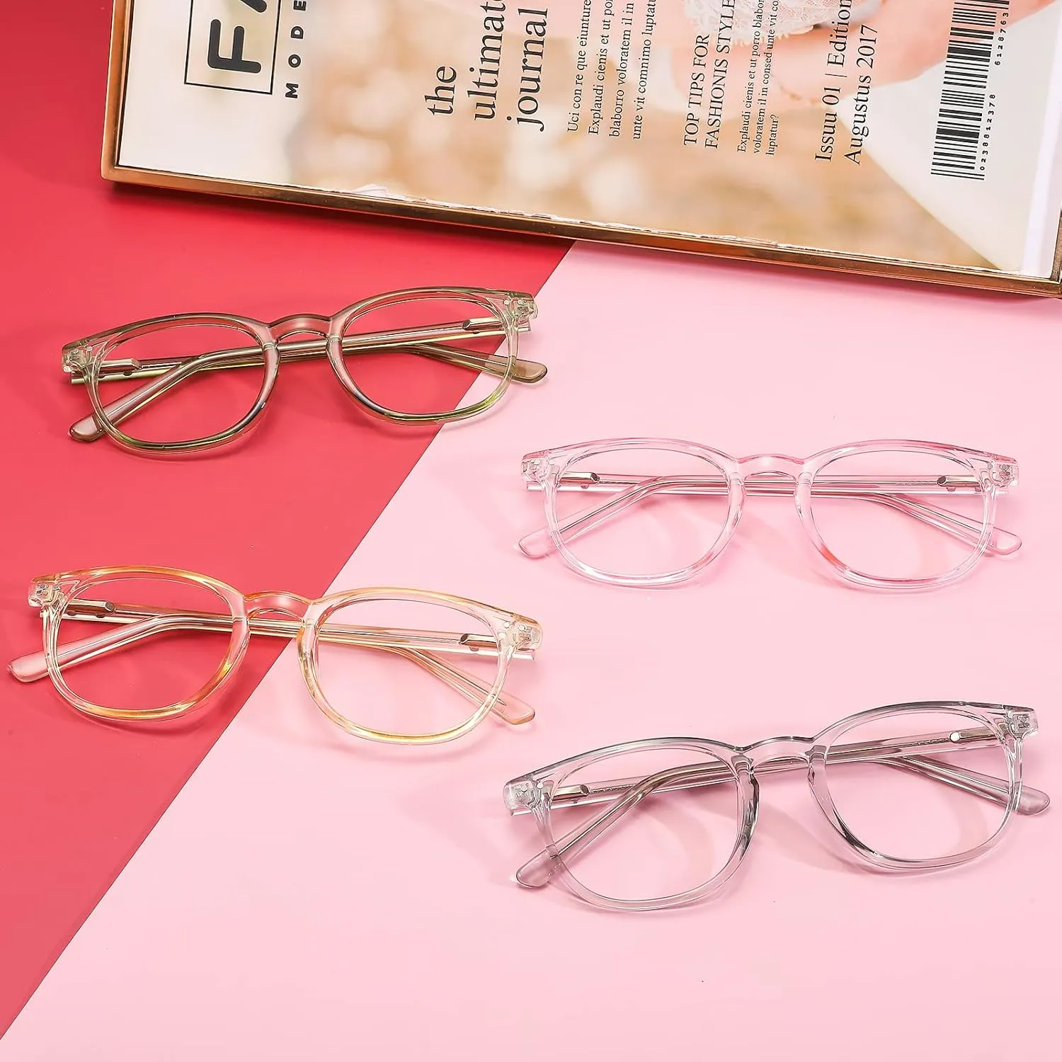 Reading Glasses for Women Men Square Oval Readers with Spring Hinge Anti UV Glare