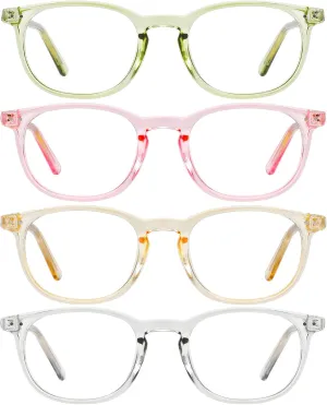 Reading Glasses for Women Men Square Oval Readers with Spring Hinge Anti UV Glare