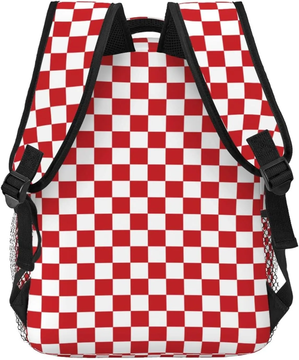 Red And White Race Checkered Flag Backpacks 15in Laptop Backpack Multipurpose Double Shoulder Bag For Men Women Gifts