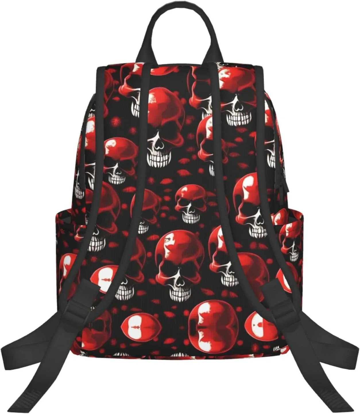 Red Skeletons Print Lightweight Backpack, Travel Bookbag College Bag,Laptop Backpack For Men Women