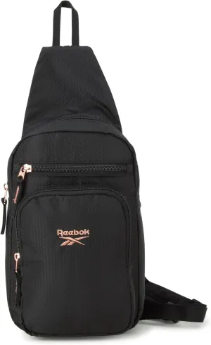 Reebok Unisex Crossbody Bag - Compact Sling Crossbody Bags for Women and Men with Convertible Strap for Gym and Travel, Size One Size, Cosmos Black