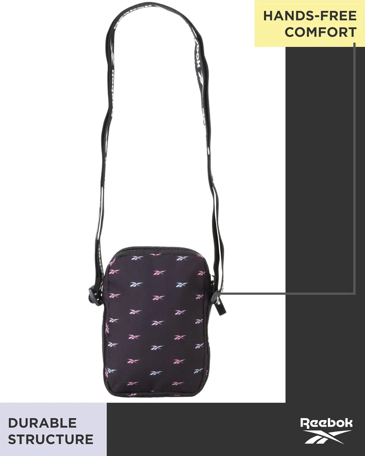 Reebok Women's Crossbody Bag - Mini Purse Shoulder Handbag with Adjustable Strap - Small Casual Sling Bag for Women
