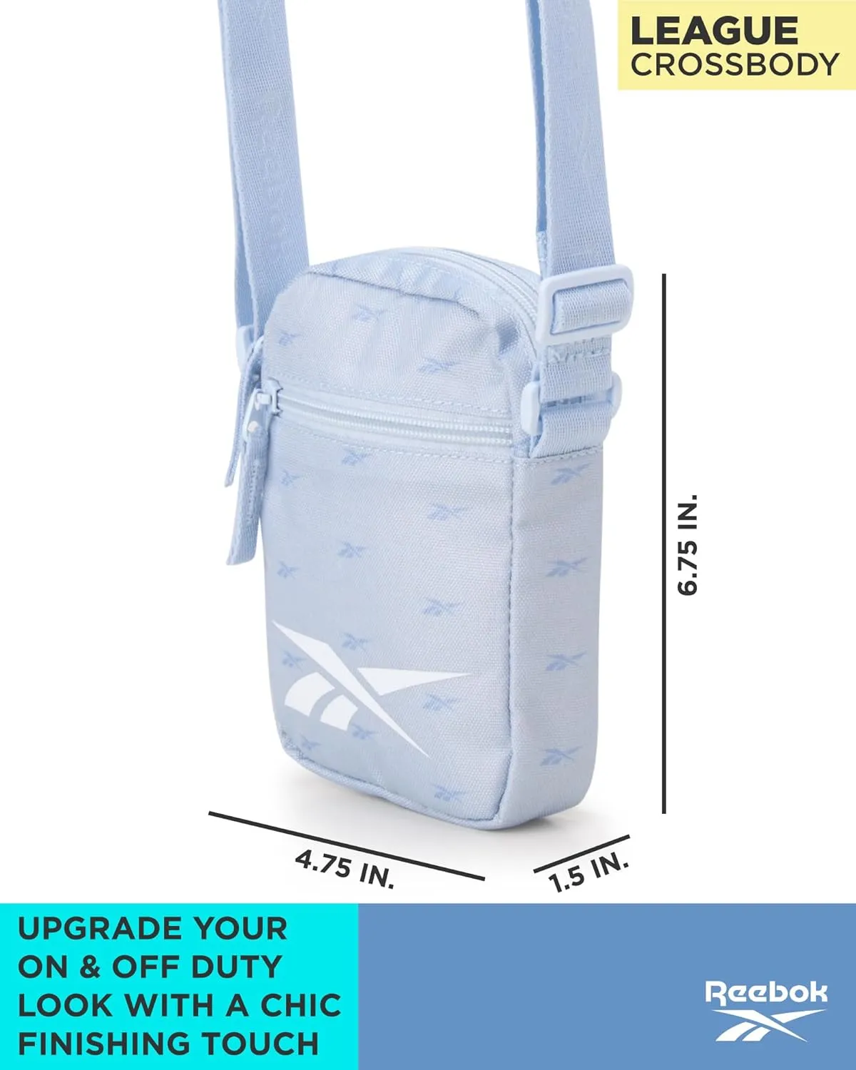 Reebok Women's Crossbody Bag - Mini Purse Shoulder Handbag with Adjustable Strap - Small Casual Sling Bag for Women