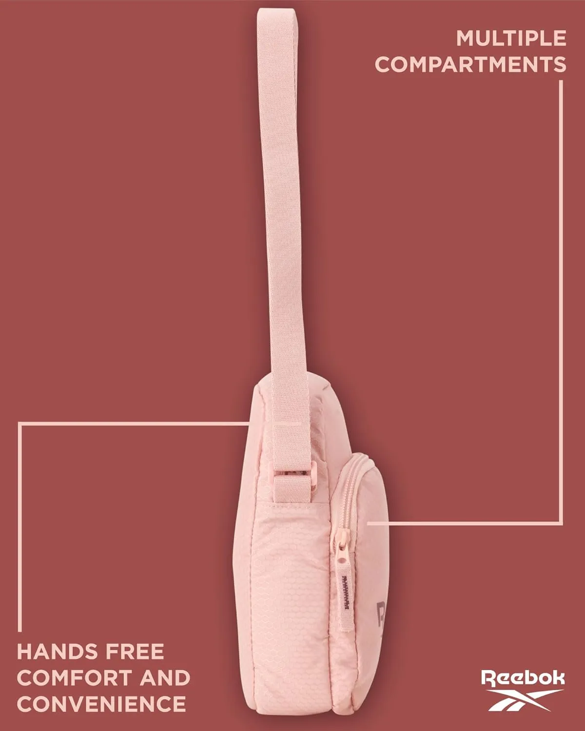 Reebok Women's Crossbody Bag - Mini Purse Shoulder Handbag with Adjustable Strap - Small Casual Sling Bag for Women