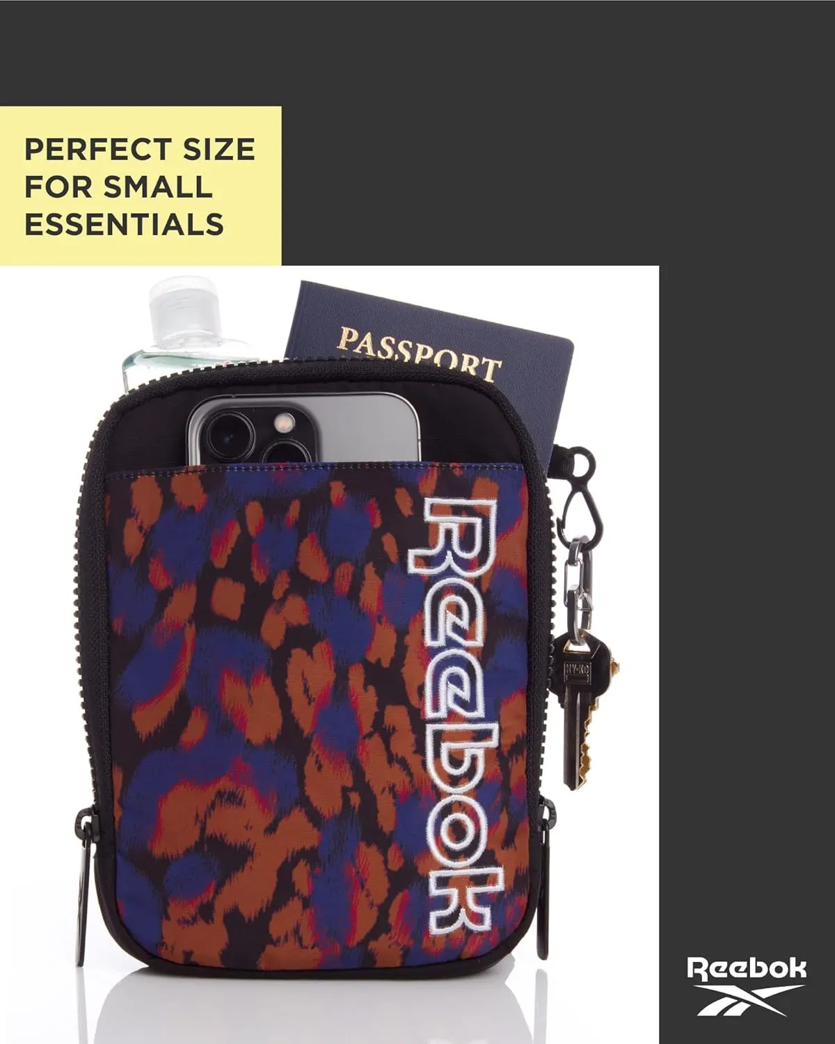 Reebok Women's Crossbody Bag - Mini Purse Shoulder Handbag with Adjustable Strap - Small Casual Sling Bag for Women