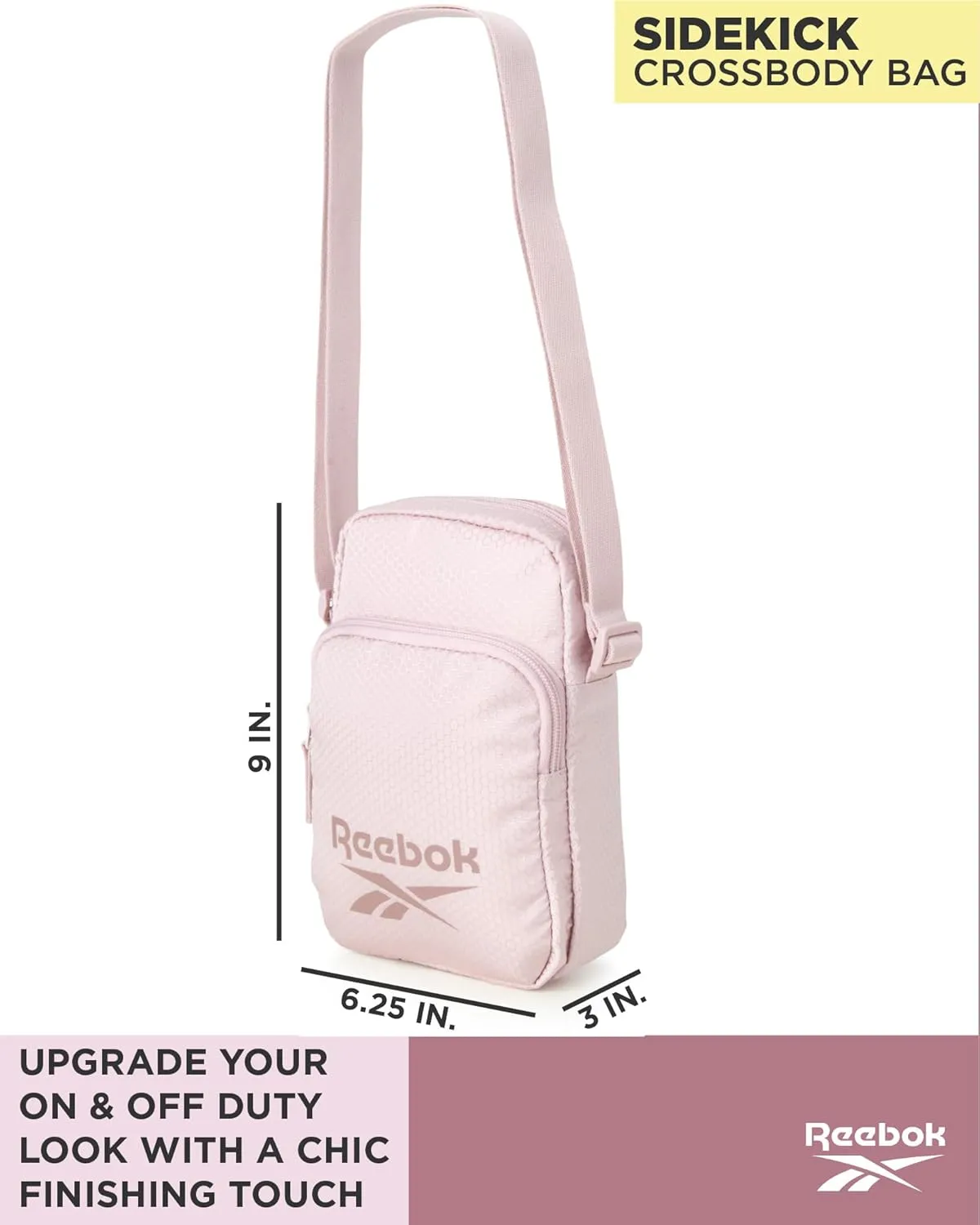 Reebok Women's Crossbody Bag - Mini Purse Shoulder Handbag with Adjustable Strap - Small Casual Sling Bag for Women