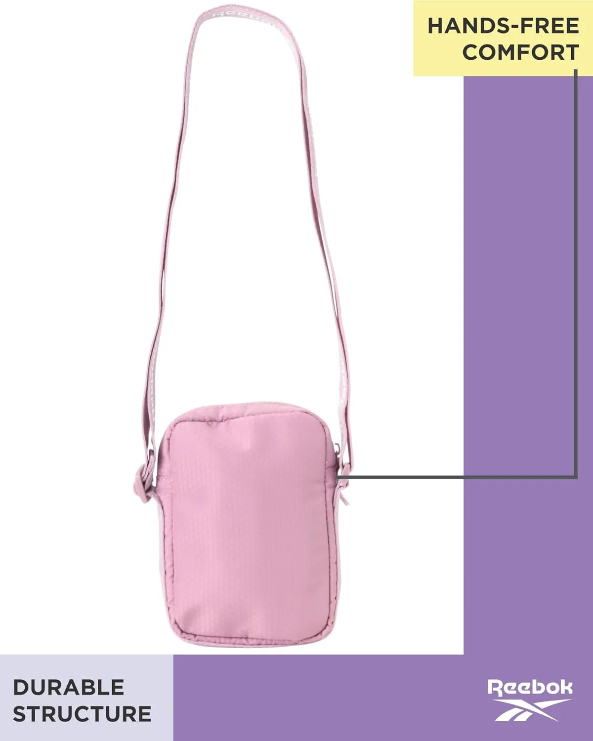 Reebok Women's Crossbody Bag - Mini Purse Shoulder Handbag with Adjustable Strap - Small Casual Sling Bag for Women