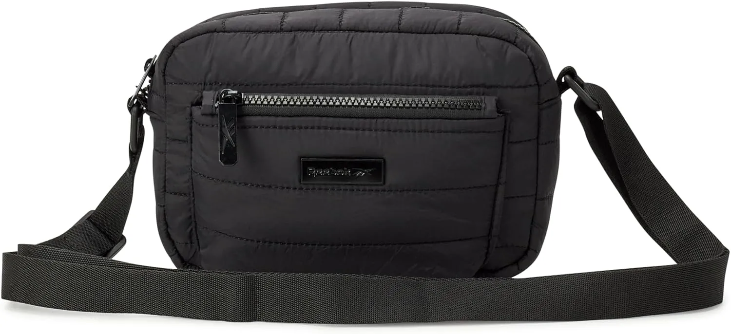 Reebok Womens Crossbody Bags - Lightweight Sling Cell Phone Purse, Quilted Small Crossbody Bags Women