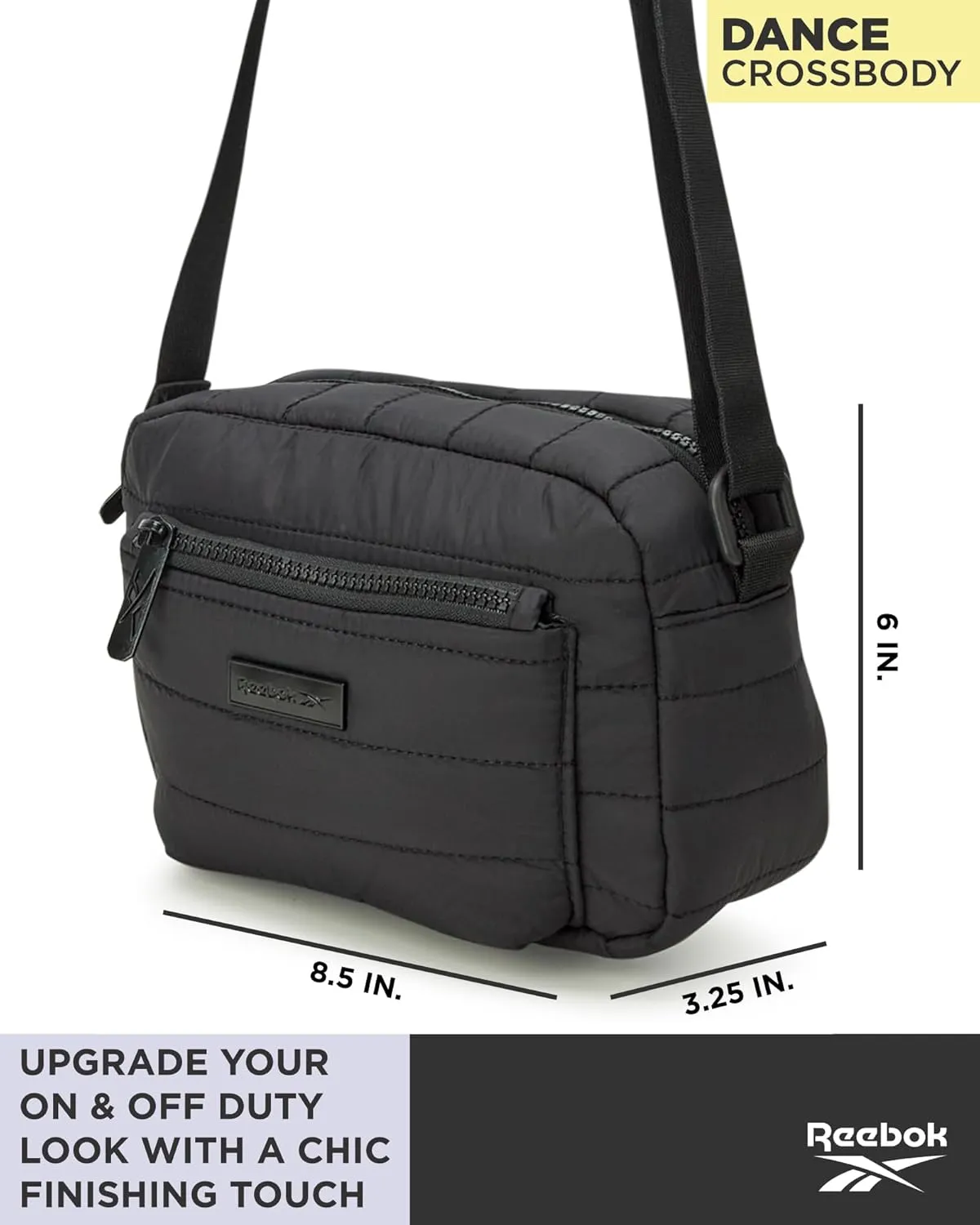 Reebok Womens Crossbody Bags - Lightweight Sling Cell Phone Purse, Quilted Small Crossbody Bags Women