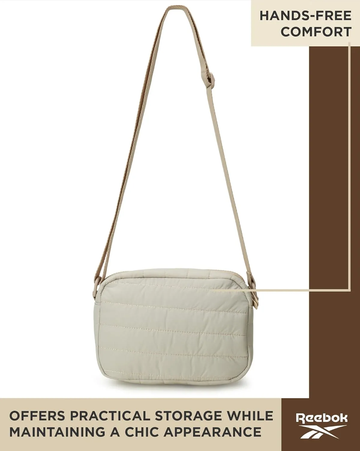 Reebok Womens Crossbody Bags - Lightweight Sling Cell Phone Purse, Quilted Small Crossbody Bags Women