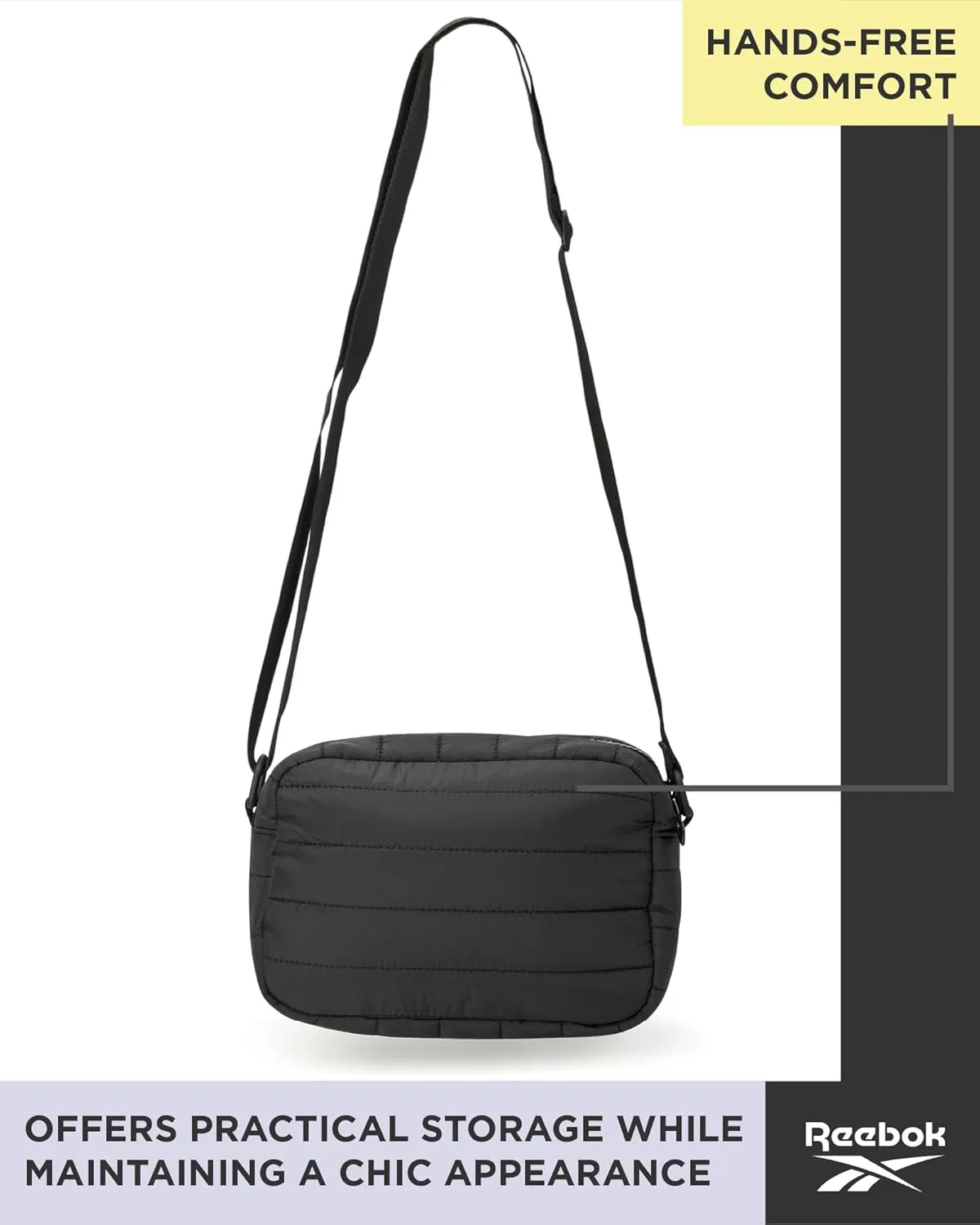 Reebok Womens Crossbody Bags - Lightweight Sling Cell Phone Purse, Quilted Small Crossbody Bags Women