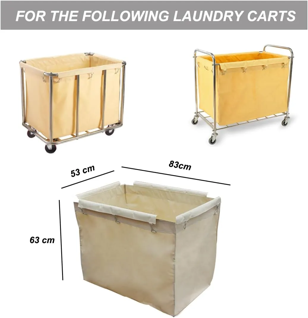 Replacement Liner Bag for Laundry Cart,Removable Waterproof Liner Bag for Rolling Laundry Basket,Oxford Cloth Storage Bags,Beige,Rectangular