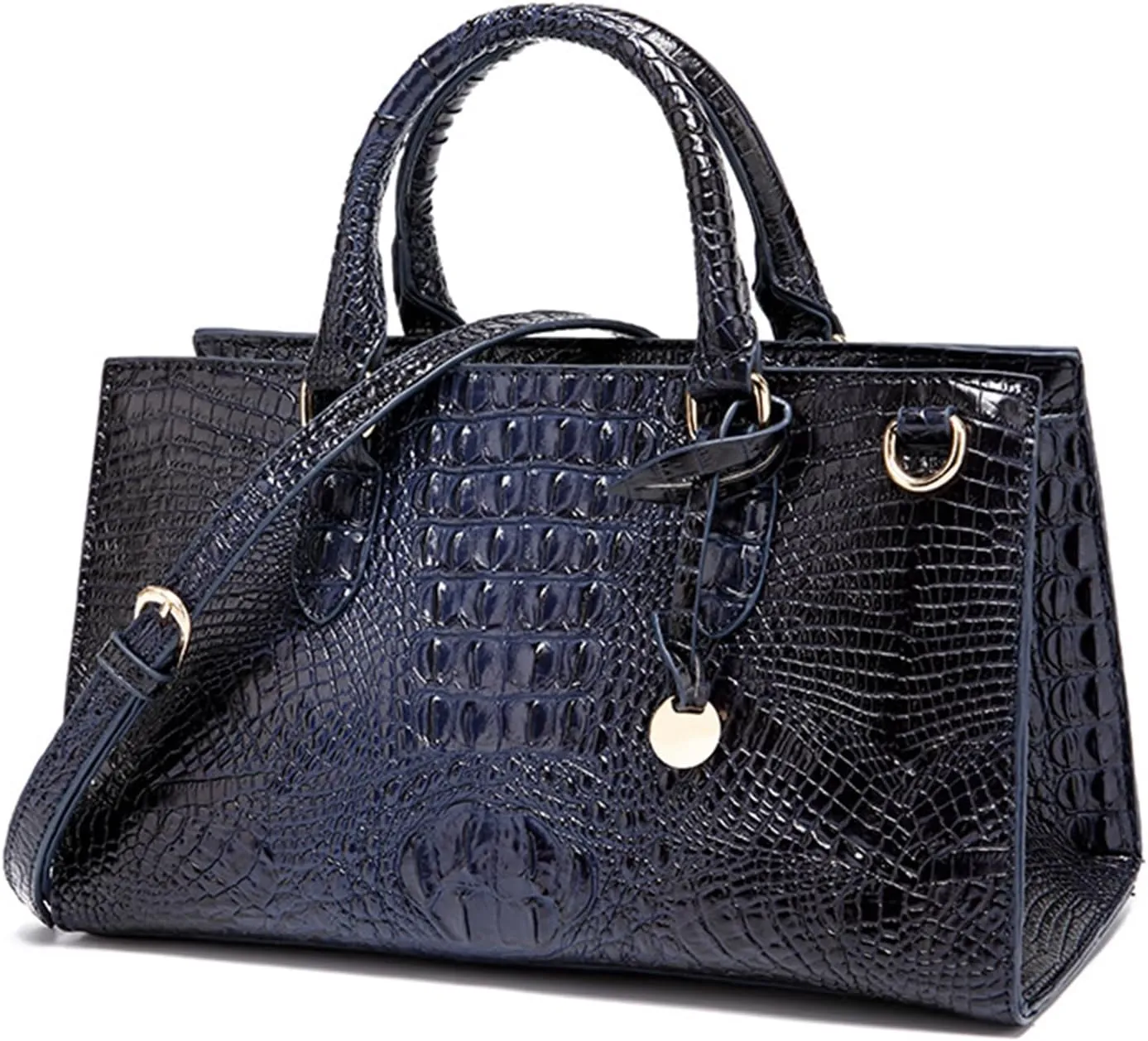 Retro Handbag for Women PU Leather Crocodile Print Top Handle Satchel Purse Ladies Fashion Work Shoulder Crossbody Bag