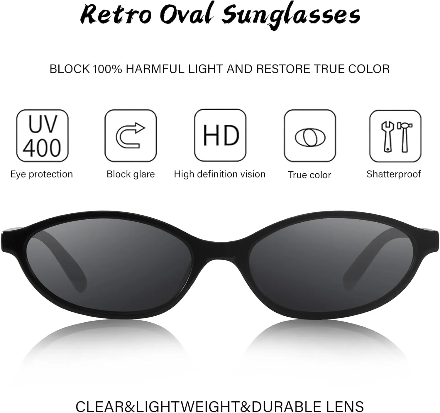 Retro Oval Cat Eye Sunglasses for Women Y2k Designer Trendy Narrow Shades UV protection Sun Glasses