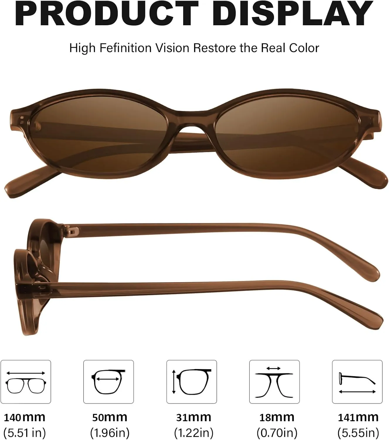 Retro Oval Cat Eye Sunglasses for Women Y2k Designer Trendy Narrow Shades UV protection Sun Glasses