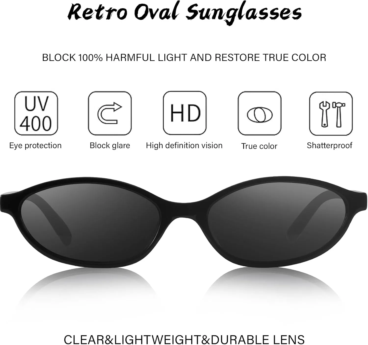 Retro Oval Cat Eye Sunglasses for Women Y2k Designer Trendy Narrow Shades UV protection Sun Glasses