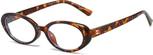 Retro Oval Glasses for Women Men Fashion 90s Blue Light Blocking Glasses Small Face Clear Lens Eyeglasses