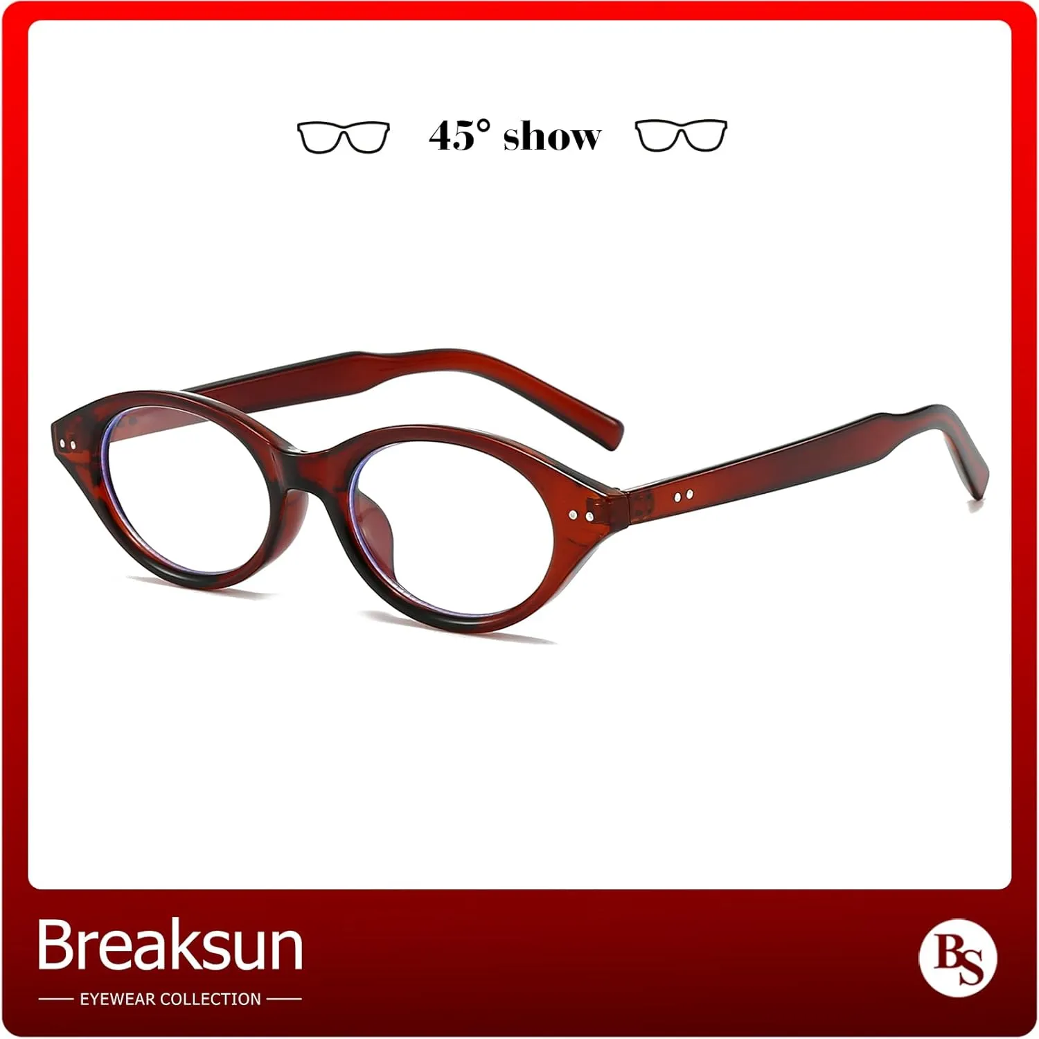 Retro Oval Glasses for Women Men Small Face Cat-eye Blue Light Glasses Vintage Style