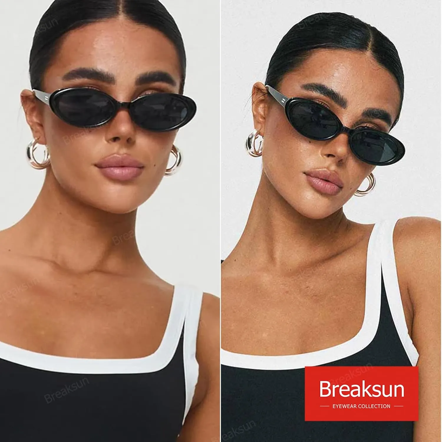 Retro Oval Sunglasses for Women Men Fashion Small Oval Sunglasses 90s Vintage Shades