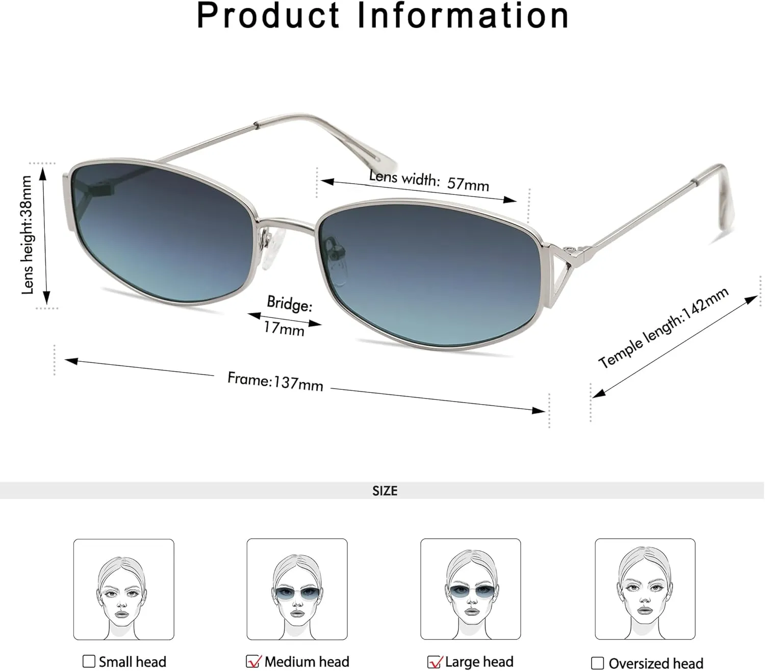 Retro Oval Sunglasses For Women Men Hexagonal Rectangle Metal Frame Sun Glasses AP3625