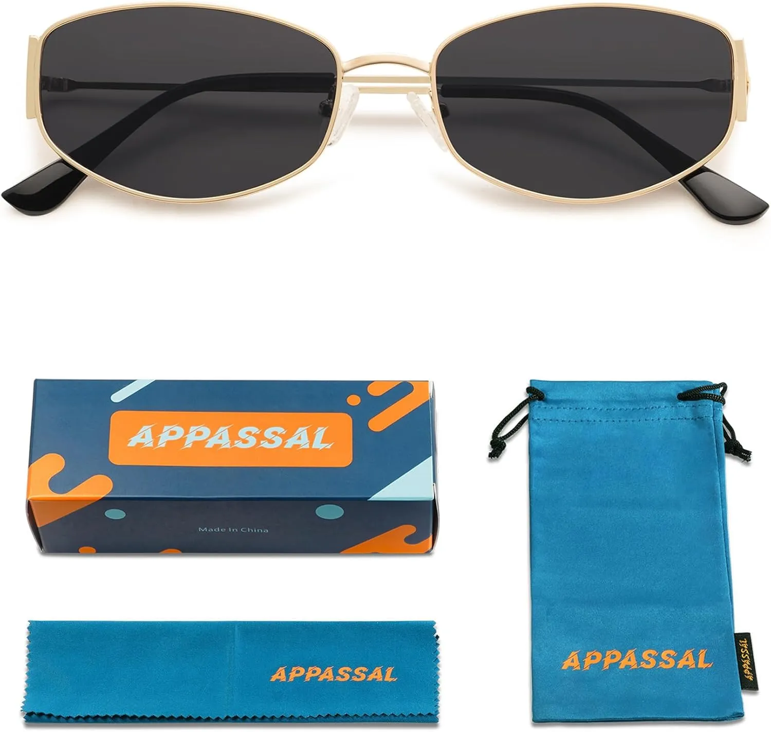 Retro Oval Sunglasses For Women Men Hexagonal Rectangle Metal Frame Sun Glasses AP3625