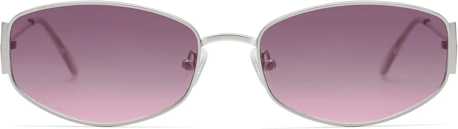 Retro Oval Sunglasses For Women Men Hexagonal Rectangle Metal Frame Sun Glasses AP3625
