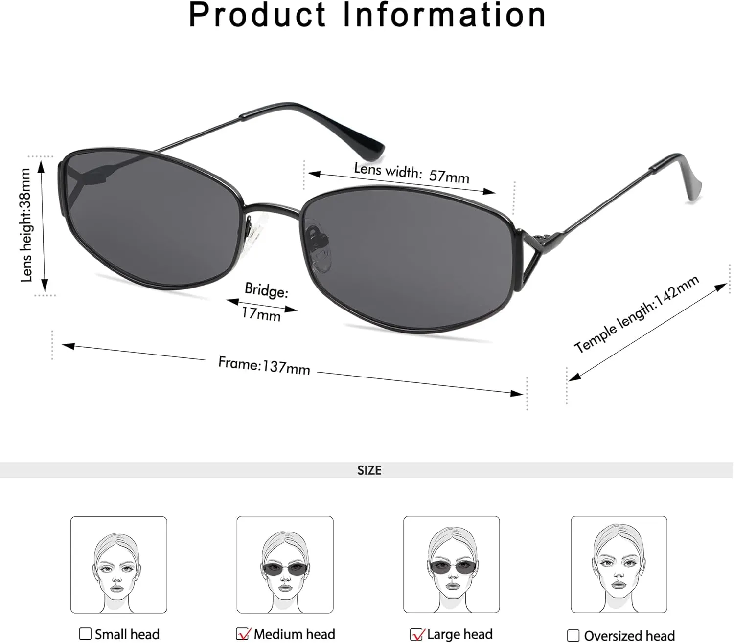 Retro Oval Sunglasses For Women Men Hexagonal Rectangle Metal Frame Sun Glasses AP3625