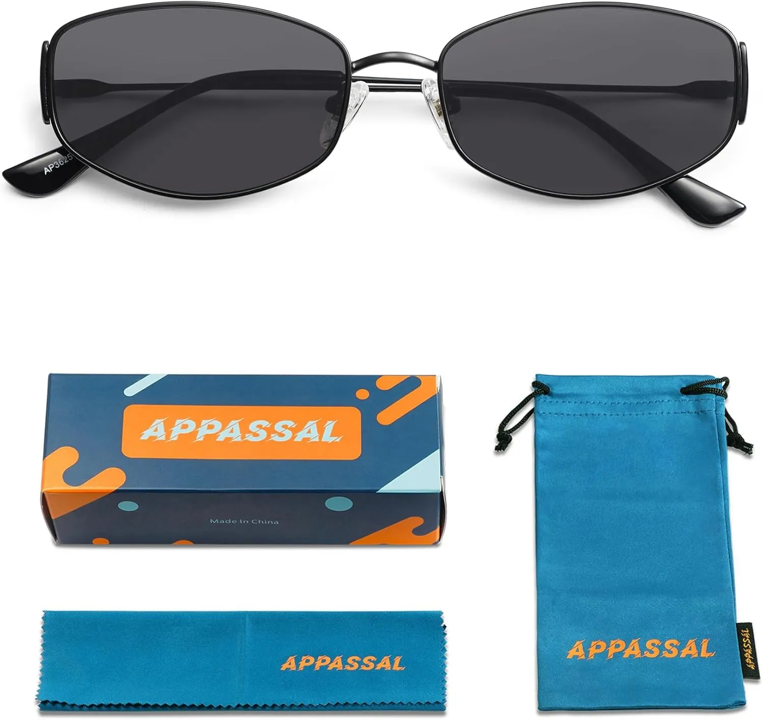 Retro Oval Sunglasses For Women Men Hexagonal Rectangle Metal Frame Sun Glasses AP3625