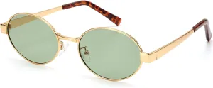 Retro Oval Sunglasses for Women Men Small Shade UV400 Protection Trendy Style