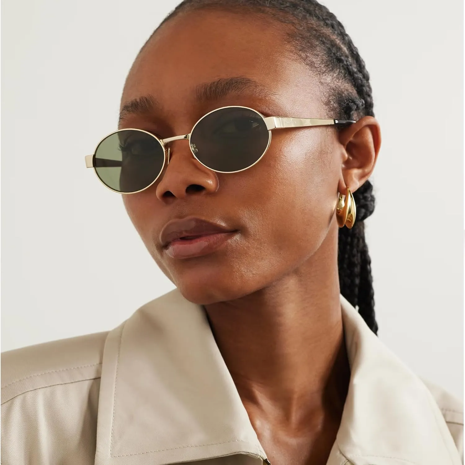 Retro Oval Sunglasses for Women Men Small Shade UV400 Protection Trendy Style