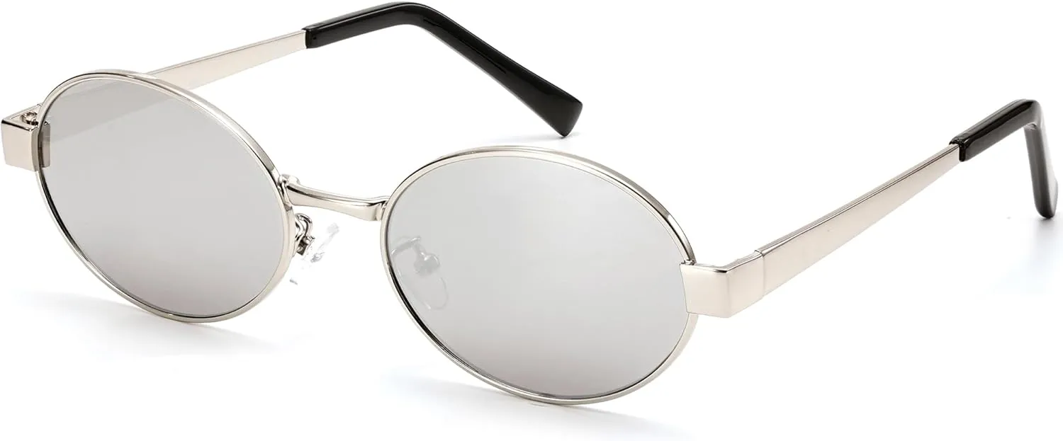 Retro Oval Sunglasses for Women Men Small Shade UV400 Protection Trendy Style