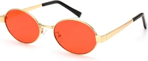 Retro Oval Sunglasses for Women Men Small Shade UV400 Protection Trendy Style
