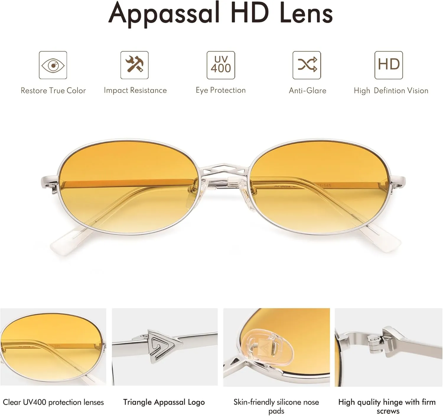 Retro Oval Sunglasses for Women Men Trendy Designer 90s Sun Glasses Classic Shades AP3662