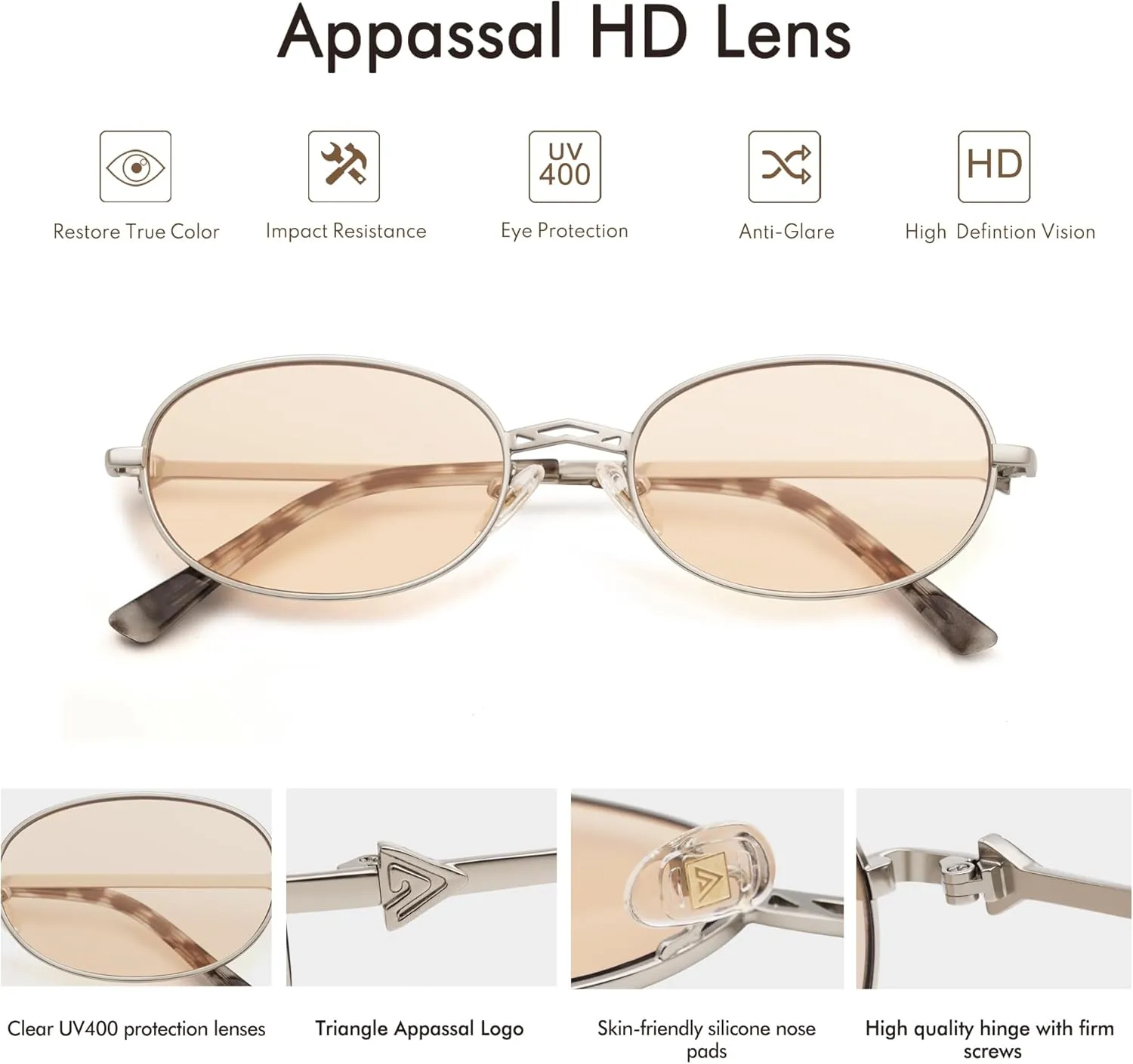Retro Oval Sunglasses for Women Men Trendy Designer 90s Sun Glasses Classic Shades AP3662