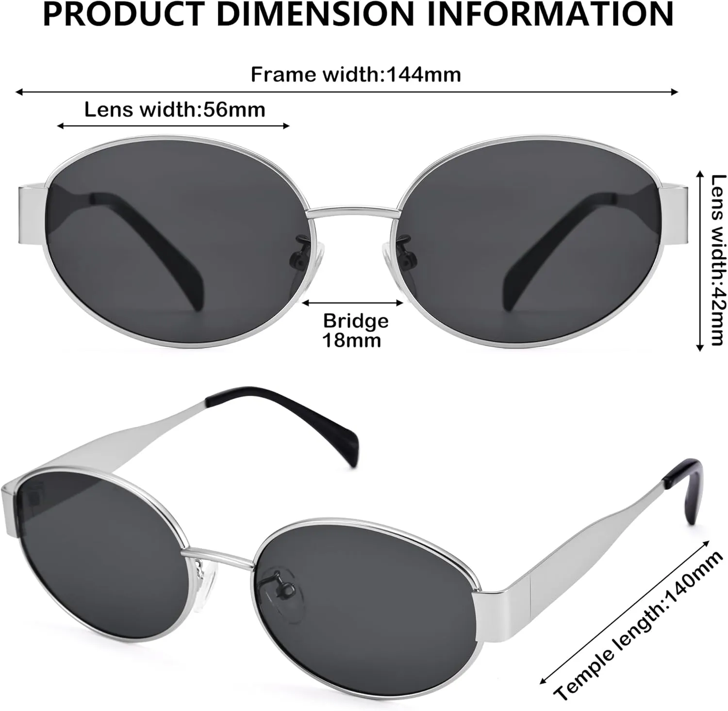 Retro Oval Sunglasses for Women Men - Trendy Gold Sun Glasses - Fashion Metal Frame Shades