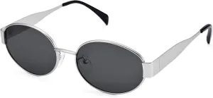 Retro Oval Sunglasses for Women Men - Trendy Gold Sun Glasses - Fashion Metal Frame Shades