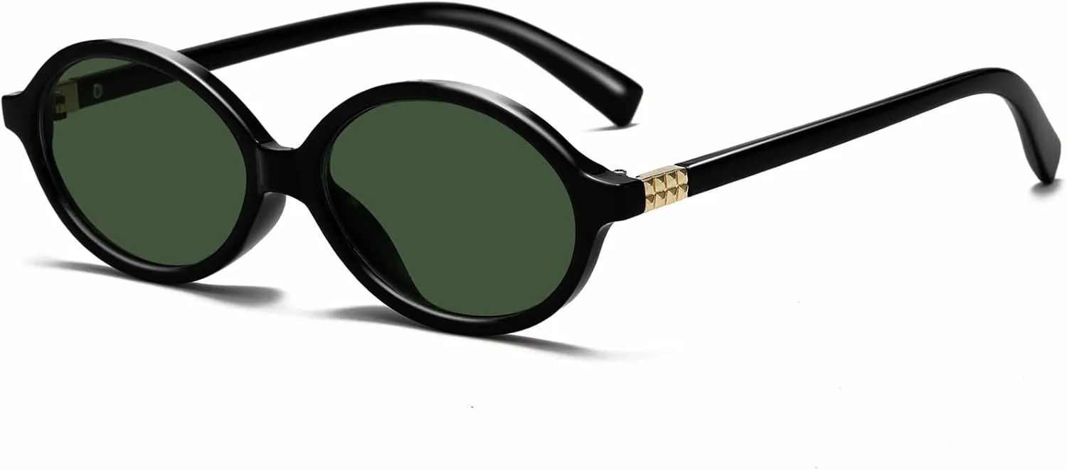 Retro Oval Sunglasses for Women Men Trendy Round Sunnies 90s Vintage Style