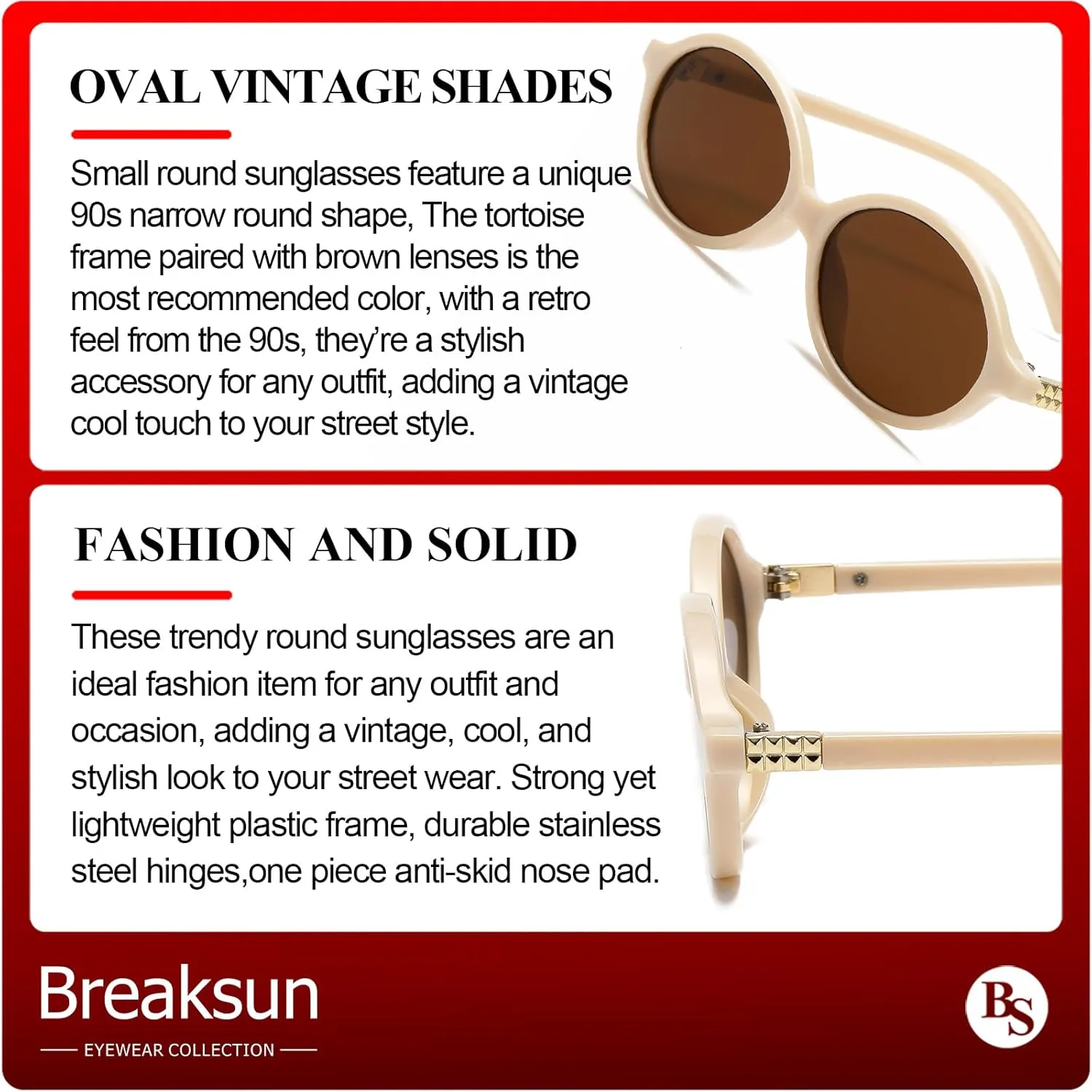 Retro Oval Sunglasses for Women Men Trendy Round Sunnies 90s Vintage Style