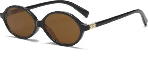 Retro Oval Sunglasses for Women Men Trendy Round Tortoise Sun Glasses 90s Vintage Shades