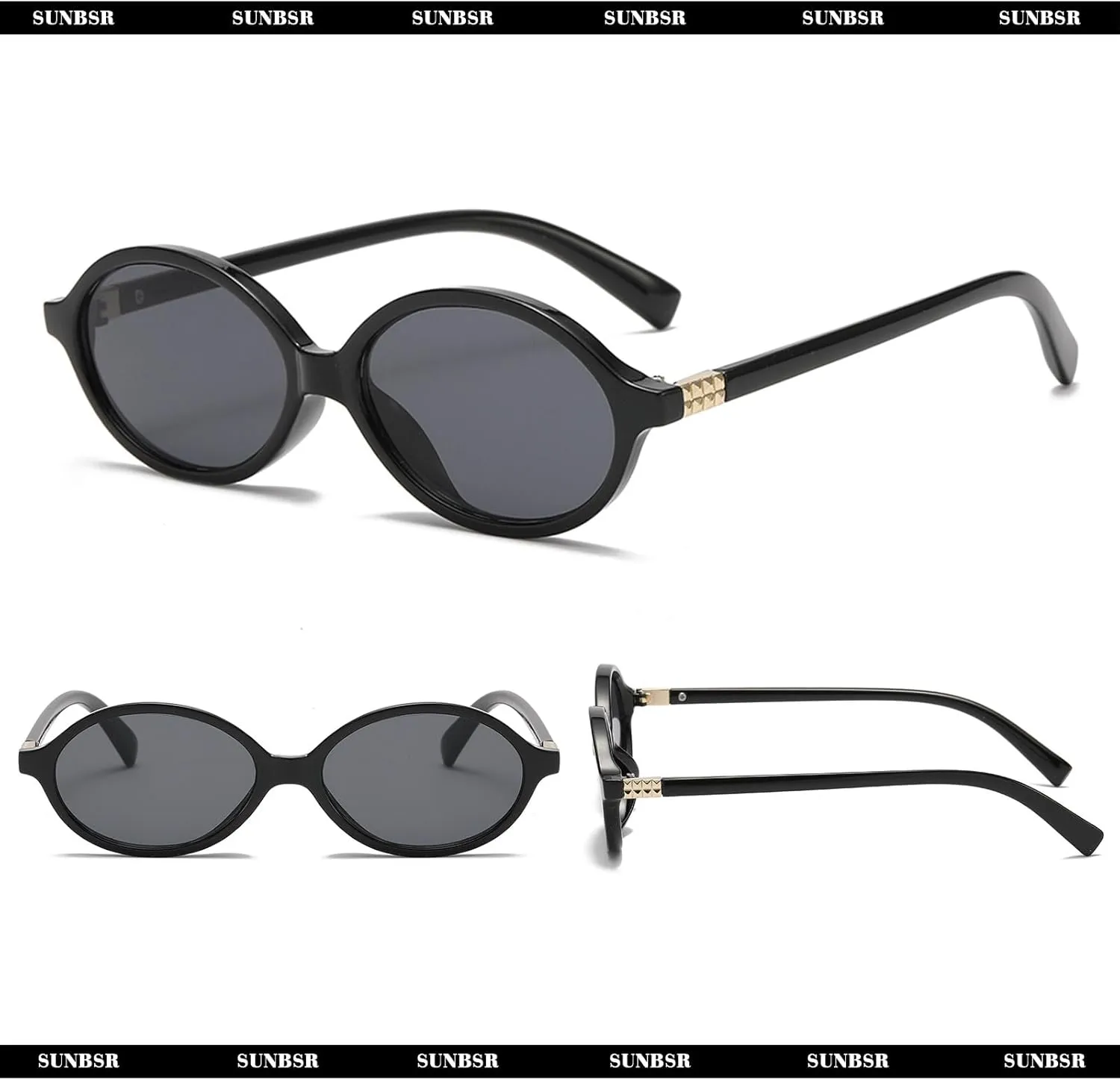 Retro Oval Sunglasses for Women Men Trendy Round Tortoise Sun Glasses 90s Vintage Shades