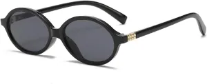 Retro Oval Sunglasses for Women Men Trendy Round Tortoise Sun Glasses 90s Vintage Shades