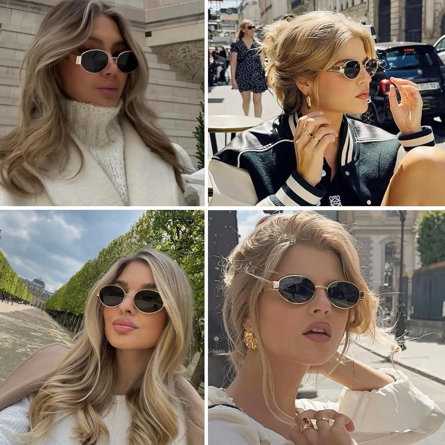 Retro Oval Sunglasses for Women Men Trendy Sun Glasses Classic Shades UV400 Protection